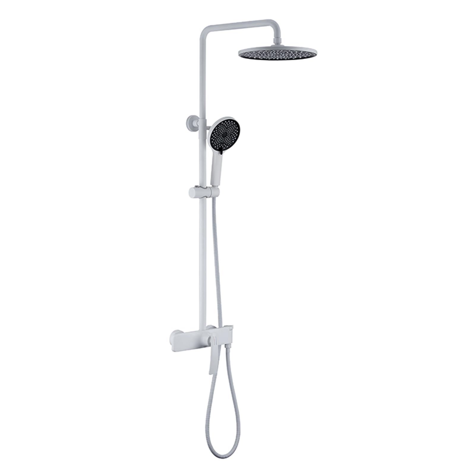 Kit de douche à effet pluie blanc pour une salle de bain moderne et relaxante au quotidien