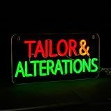 Tailor and Alterations LED Neon Sign, Suitable for Stores Offering Custom Tailoring and Alterations Services, 15.6"×7.8", High Bright Business Signboards, Durable, Easy To Install, Ideal for Store