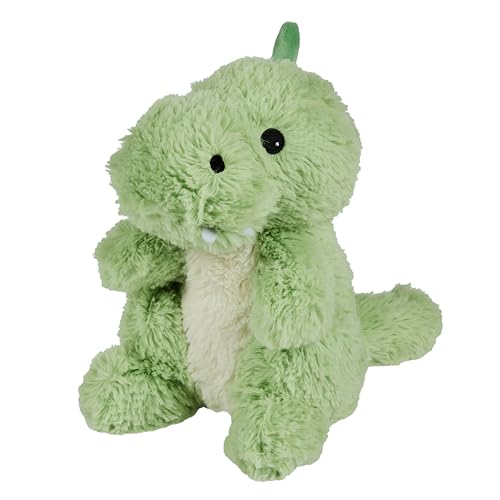 Warmies Green Baby Dino Heat Pad Microwavable Weighted Teddy Fully Heatable Heat Pad with French Levender Scent Teddy Bear for Anxiety and Relaxation Junior Size