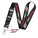 iPick Image for Ford ST Black Strap ID Holder Lanyard with 3D Die-Cut Metal Key Chain Key Charm - Official Licensed