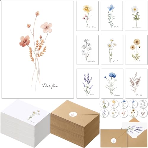 Cartes de vœux vierges et enveloppes de 10 x 15 cm pour anniversaires et fêtes