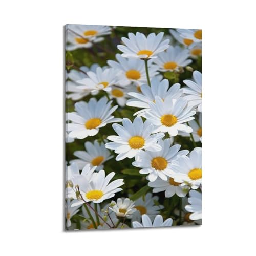 Poster mural à suspendre pour salon moderne motif marguerites