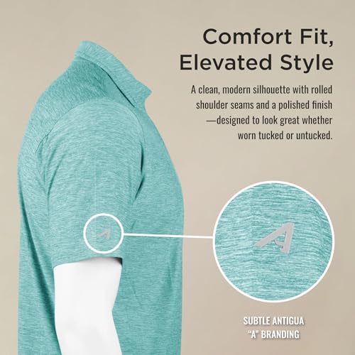 Antigua Men's Par 3 Polo - Soft Heather Poly-Stretch Golf Shirt | Moisture-Wicking Performance Top for Comfort & Style miniatura 5