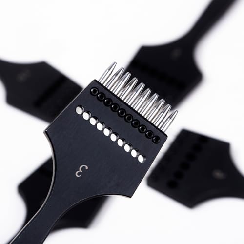 WUTA Removable Circle Leather Hole Punch Lacing Stitching Professional Working Hand Tool Kit Round Hole Puncher Craft Chisel Cutting Punches Kits 2nd Generation 3mm-(2+5+10)