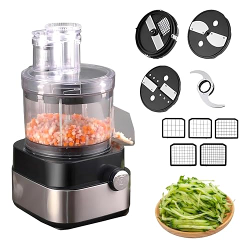 Robot de Cocina 5 en 1 Profesional, Cortador de Verduras Eléctrico Grande 5L, Picacebollas y Cortador de Patatas para Restaurantes, 600W de Alta Potencia