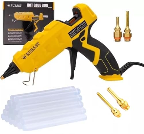 Full Size Heavy Duty Industrial Hot Glue Gun, 60/100w Dual Power & Dual Nozzle, Free 20 Glue Sticks...