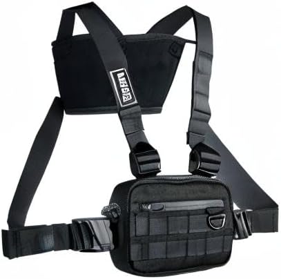 Miniatura 8 de MVRK Bolsa de pecho resistente al agua - Bolsa táctica ligera para entrenamiento al aire libre, mochila de pecho para correr para hombres con