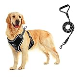 【Fácil de usar】- Solo necesita colocar las patas delanteras de su perro en el círculo del arnés del pecho, luego levantarlo y cerrar la hebilla de liberación rápida. Tu amigo puede ponérselo o quitárselo fácilmente en 1 minuto.