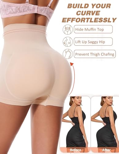 Image of Zimi Collection Tummy Control High Waist Butt Lifter Panties Padded Underwear for Women Hip Enahncer Body Shaper Boyshort