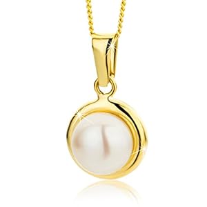 Orovi Dames halsketting met parelhanger 9 karaat (375) geelgoud goud ketting, Goud, Parel