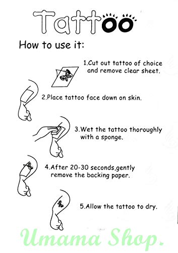 Umama Tattoos 3 Sheets Cross Temporary Tattoo Body Art Tattoo Sticker 3D Waterproof Men Women Realistic Tattoos Cross Cartoon Pattern #TOP3