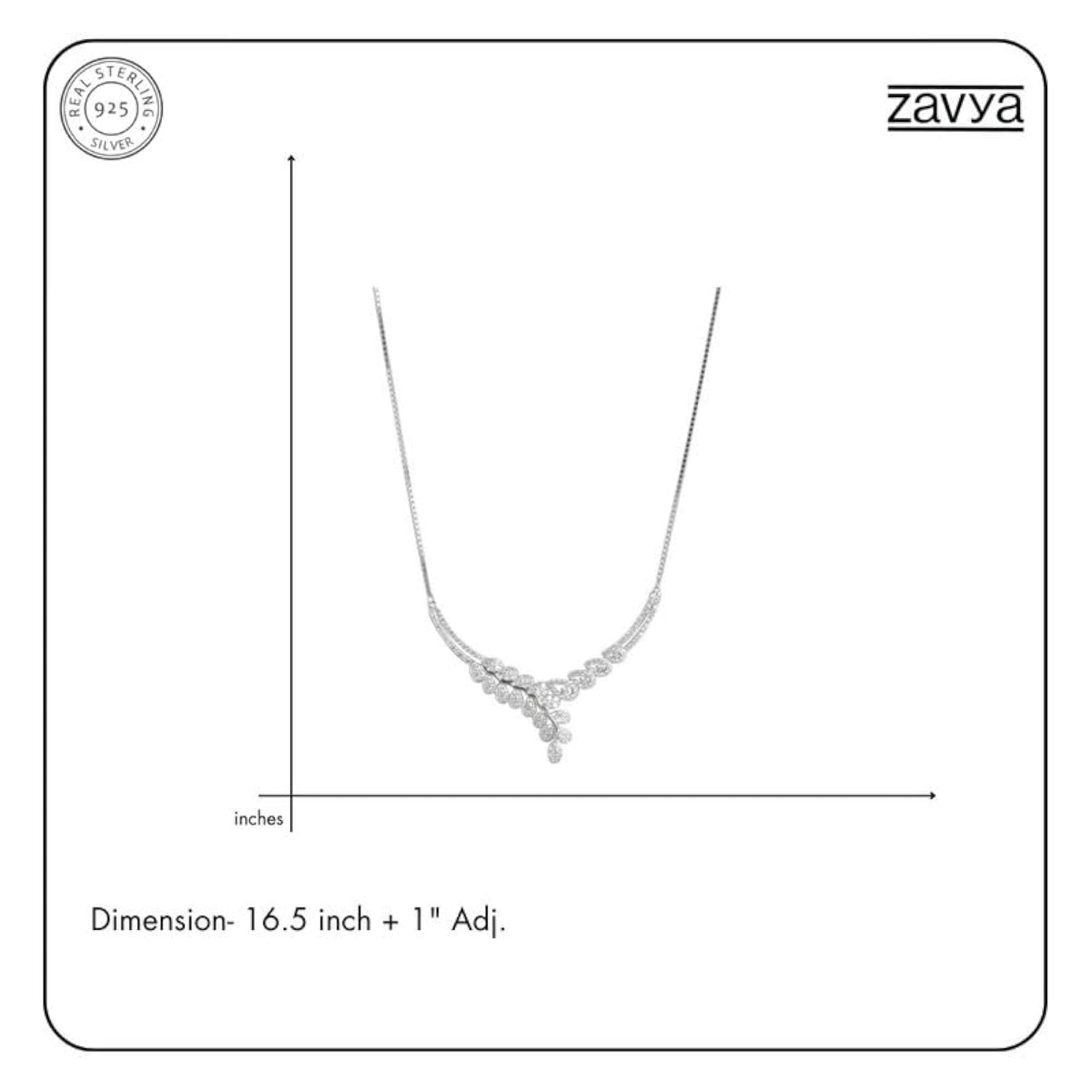 925 Sterling CZ Circular Rhodium Plated Necklace