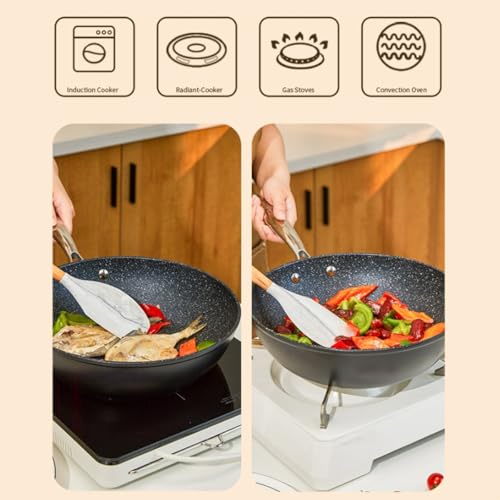 Wok de acero al carbono 28 cm con tapa plana miniatura 4