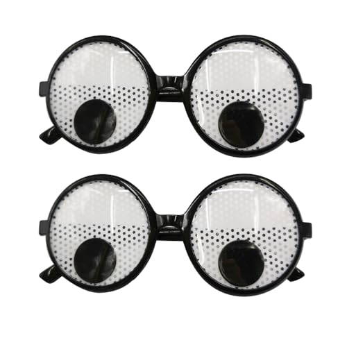 VIGUEUR 2PCS Googly Eyes Glasses - Funny Glasses, Shaking Giant Eye Glasses for Party Favor