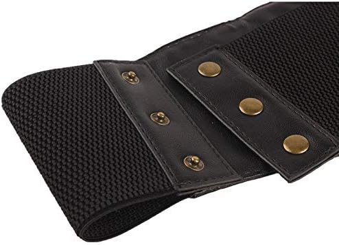 Elastic Corset Cinch Belt Wide Waist Laceup Cinch Belt Tied with Press Stud Botton - Image 4