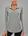LURANEE Activewear for Women, Plus Size Long Sleeve Dry Fit Athletic Tops Relaxed 1/4 Zip Pilates Running Cycling Jogging Pullover Gym Hiking Jacket Outfits Tops for Leggings Grey XL