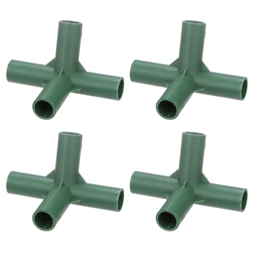 M METERXITY 4pz 16mm Connettori per Costruzione Telaio Serra, Raccordo a 4 Vie Ottuso per Pergola/Vela Parasole/Giardinaggio Pali Piante, Accessori per Serre [Verde]