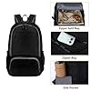 FENGZIZH Foldable Lightweight Travel Backpack, 30L Waterproof Rucksack for Men and Women, Durable Daypack for Hiking, Camping and Outdoor Adventures (Black) #3