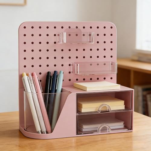 Organiseur de bureau multifonction boîte à stylos rotative rangement - 4