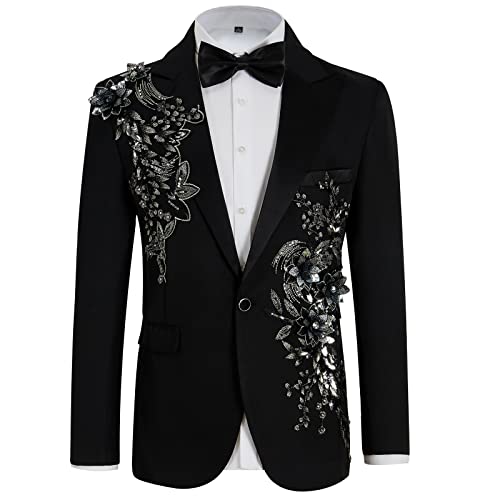 Mens Suits Slim Fit 2 Piece Formal Tuxedo Suits Blazer Pants with Bow Tie for Wedding Prom2