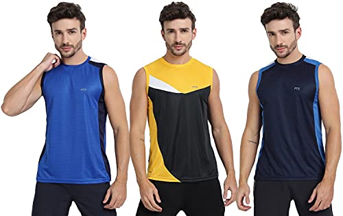 Image of FTX Men's Dri-Fit Round Neck T-Shirt - Charcoal, Royal Blue, Navy Blue (709 7-709 9-709 10)
