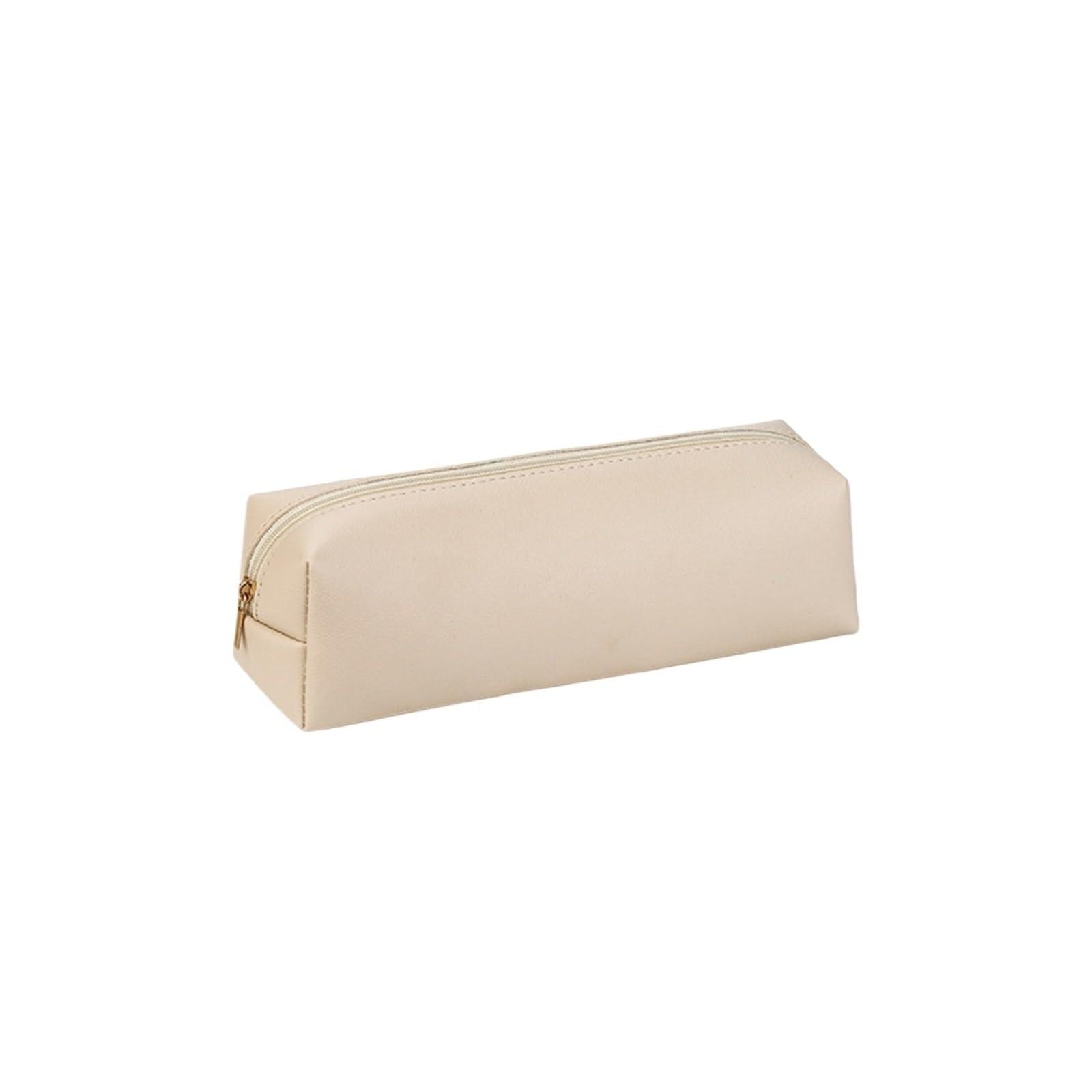Astuccio in pelle PU for studenti | Grande capacità, cerniera, scatola portaoggetti, organizer for cancelleria, durevole(Beige)
