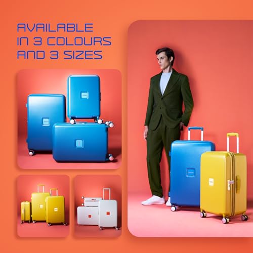 Image of American Tourister Purimax 77 CM Check-in Suitcase with TSA Lock & 8 Wheels Hard Polycarbonate /Trolley Bag for Holiday /Travel Bag for Holiday /Travel Bag with Double Spinner Wheels for Unisex- Blue