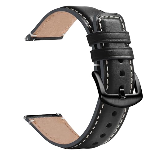 Image of Fullmosa Quick Release Premium Leather Watch Strap | 24 /22 /21 /20 /19 /18mm,Burnished Leather Watch Band Compatible with Samsung Amazfit Fossil Replacement Belt for Men and Women