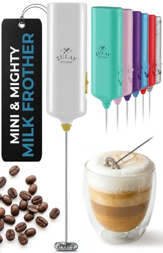 Image of Mini & Mighty Milk Frother Wand - Powerful Handheld Coffee Frother, Battery Operated Drink Mixer - Compact Pocket Size - Detachable Whisk for Latte, Cappuccino, Matcha, Hot Chocolate