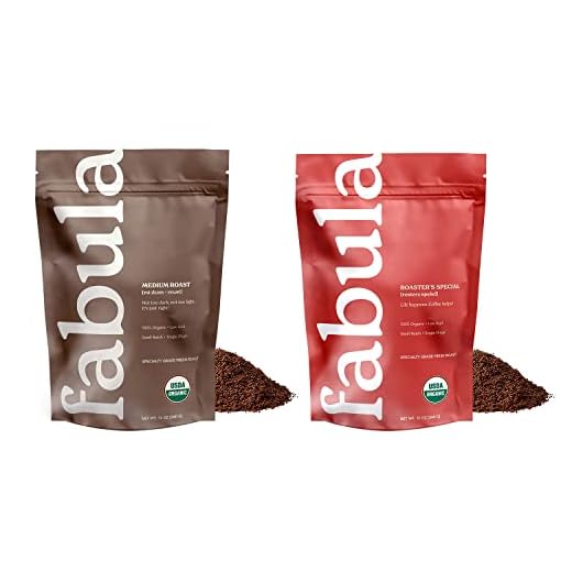 Fabula Organic Coffee Freshly Grounded - Medium and Half-Caff Medium - 2 Bag Bundle