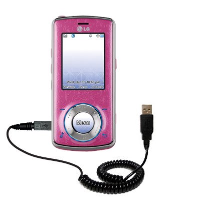 Gomadic USB Charging Data Coiled Cable for The LG UX585 Will Charge and Data sync with one Unique TipExchange Enabled Cable