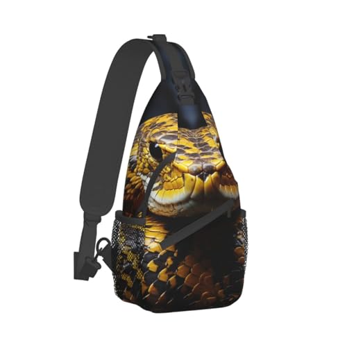 Bolso Sling Bag cruzado estampado serpiente amarillo miniatura 3