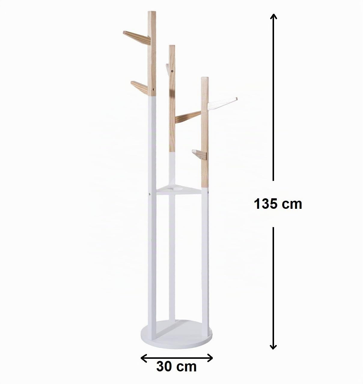 ATMOSPHERA CREATEUR D'INTERIEUR Porte Manteau en Bois pour Enfants - Pratique, Fonctionnel et Stable - Style scandinave - Coloris Blanc et Bois Naturel