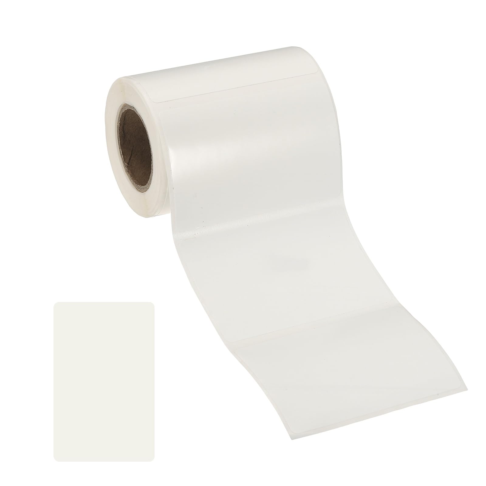 PATIKIL 160 Pcs Thermal Labels, 2.4x1.6 Square Thermal Printer Labels Stickers Self Adhesive Tags Paper 1 Roll Small Waterproof for Printer Small Business Name Tag Barcode, White