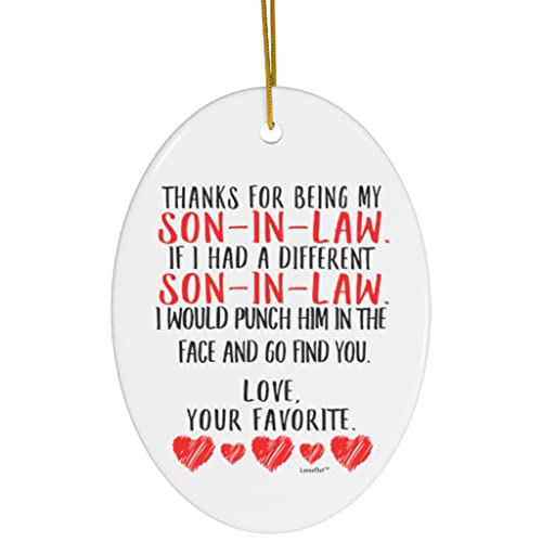 Dear Son in Law Gift Go Find You 2025 Christmas Tree Ornament Oval Ceramics Hanging...