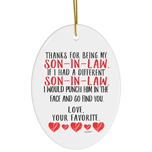 Dear Son in Law Gift Go Find You 2023 Christmas Tree Ornament Oval Ceramics Hanging...