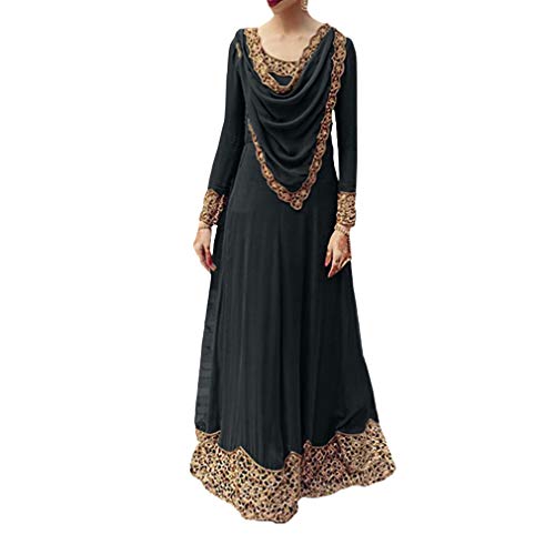 Donna Musulmano Vestito Islamico Dubai Arabo Lunga Abito Arabia Saudita Medio Oriente Maxi Robes Stampata Hollow Etnico Vestito Casual