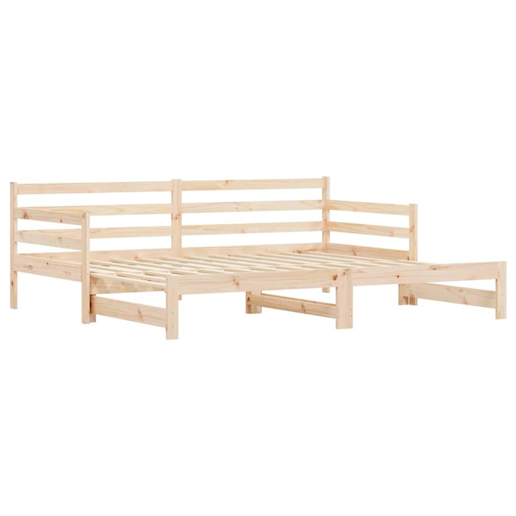 vidaXL Sofá Cama Nido, Diván Extensible, Cama Extraíble de Invitados, Estructura de Cama para Salón Dormitorio, Madera Maciza de Pino 90x200 cm