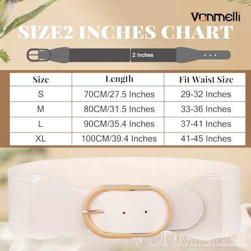 VONMELLI Vintage Wide Elastic Belt for Women's Dresses Stylish Stretchy Waistband with Oval Gold Buckle 6
