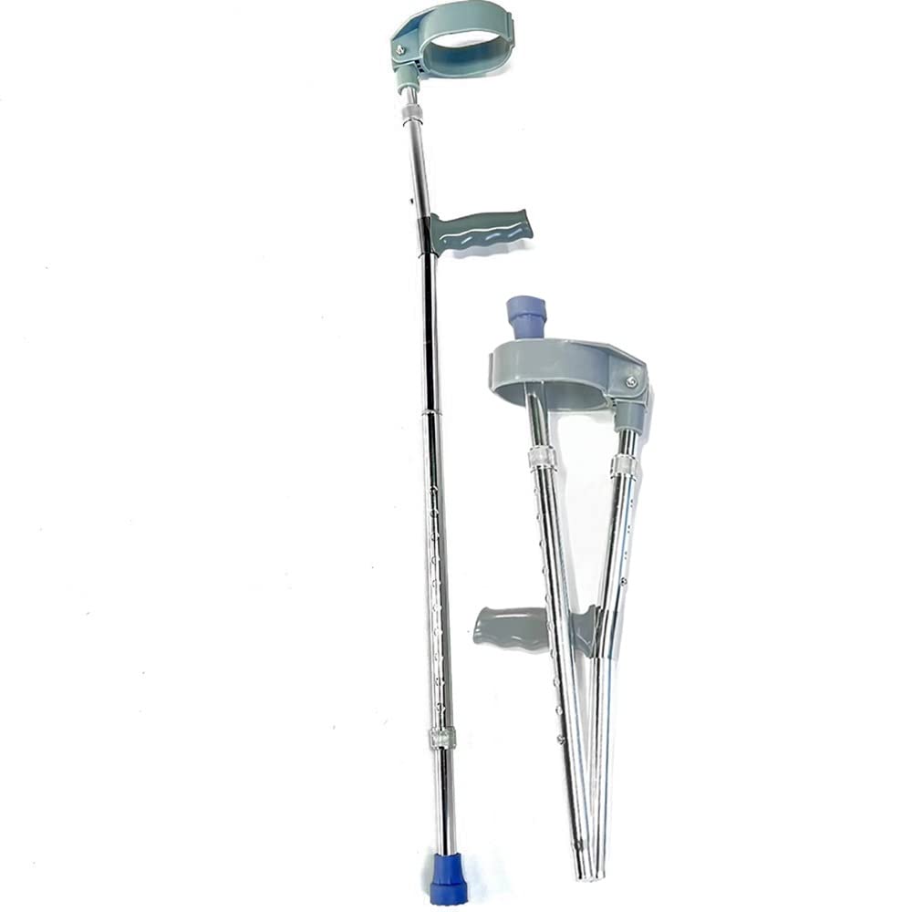 JOJAN Stampelle Ortopediche Regolabili, Stampelle Pieghevoli in Alluminio, Bastone da Passeggio, Stampelle Avambraccio, Leggere Bastoni da Passeggio per Adulti E Bambini (Color : Grey, Size : 1)