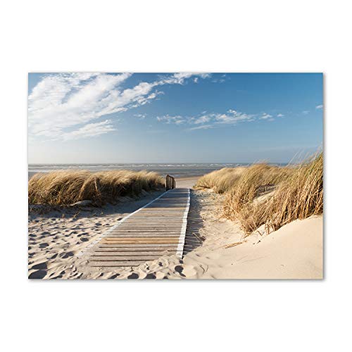 Image tableau photo decorative panoramique plage beige verre 100x70 - 2