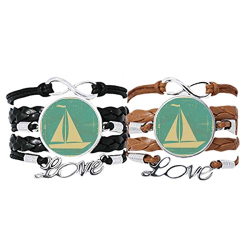 Pulsera de cuerdas de cuero con vela deportiva azul ideal para paseos por la playa