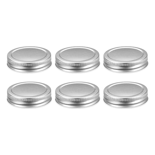 Couvercle bocal Mason régulier joint hermétique uxcell argenté 6pcs