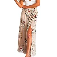 Algopix Similar Product 13 - JOFOW Womens Wide Leg Pants Boho Floral