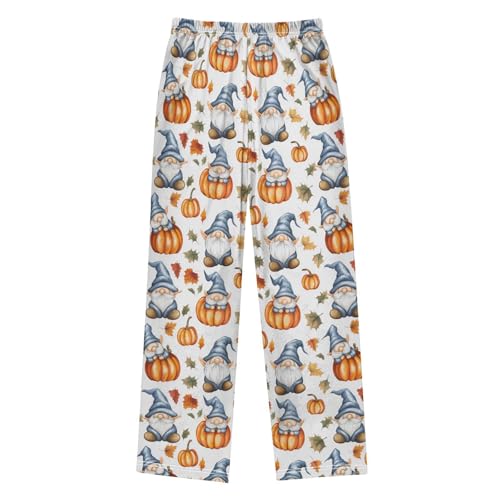 Blue Gnomes Orange Pumpkins Boys Pants for Kids Jogger Pants with Pockets S2