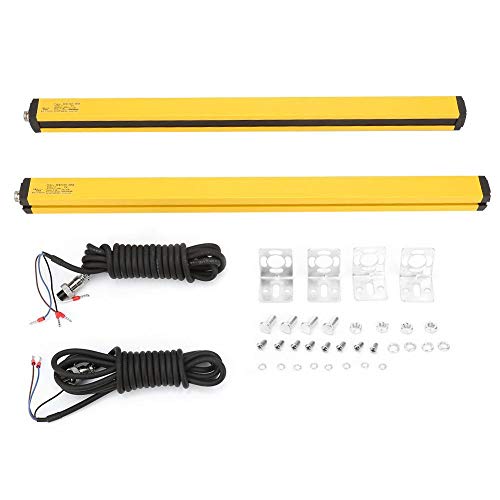 Walfront Light Curtain Sensor Light Grating Security Device Switch Safety Sensor Light Screen DC24V 525mm(12 Beams BEM1240-30NB)