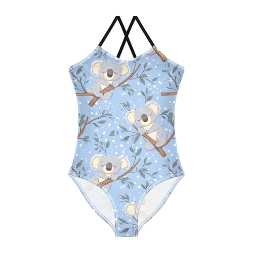 Cute Koala on Branch Girls Swimsuit One Piece Bathing Suit for Baby Girls' Swimwear 3-10T - Main Image