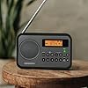 Sangean PR-D18BK Portable Radio with Protective Bumper, AM/FM, Gray/Black #3