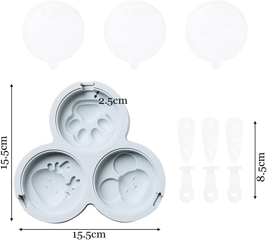 CANDeal 4 Sets Silicone Popsicle Molds, Cute Hippo Bunny Piggy Frog Ice Pop Molds Reusable Cake Pop Mold Set with Lid Popsicle Sticks, Easy Release BPA Free Cartoon Ice Cream Mold for Kids