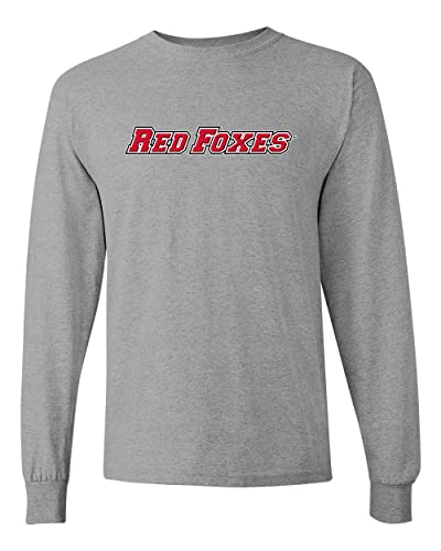 CreateMyTee | Marist College Red Foxes Long Sleeve Shirt (Sport Grey, X-Large)